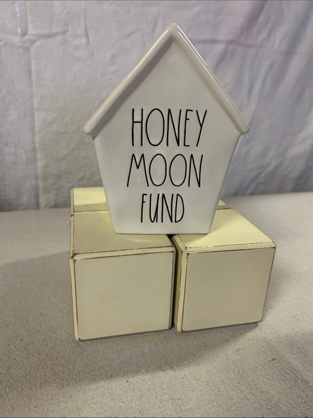 Rae Dunn White 'HONEY MOON FUND' Ceramic House